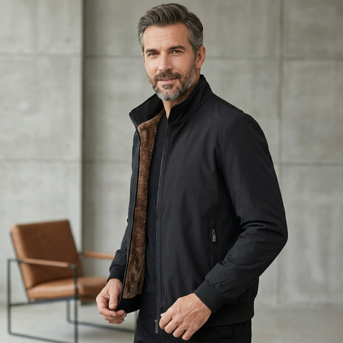Men’s Classic Minimalist Zip-Up Jacket