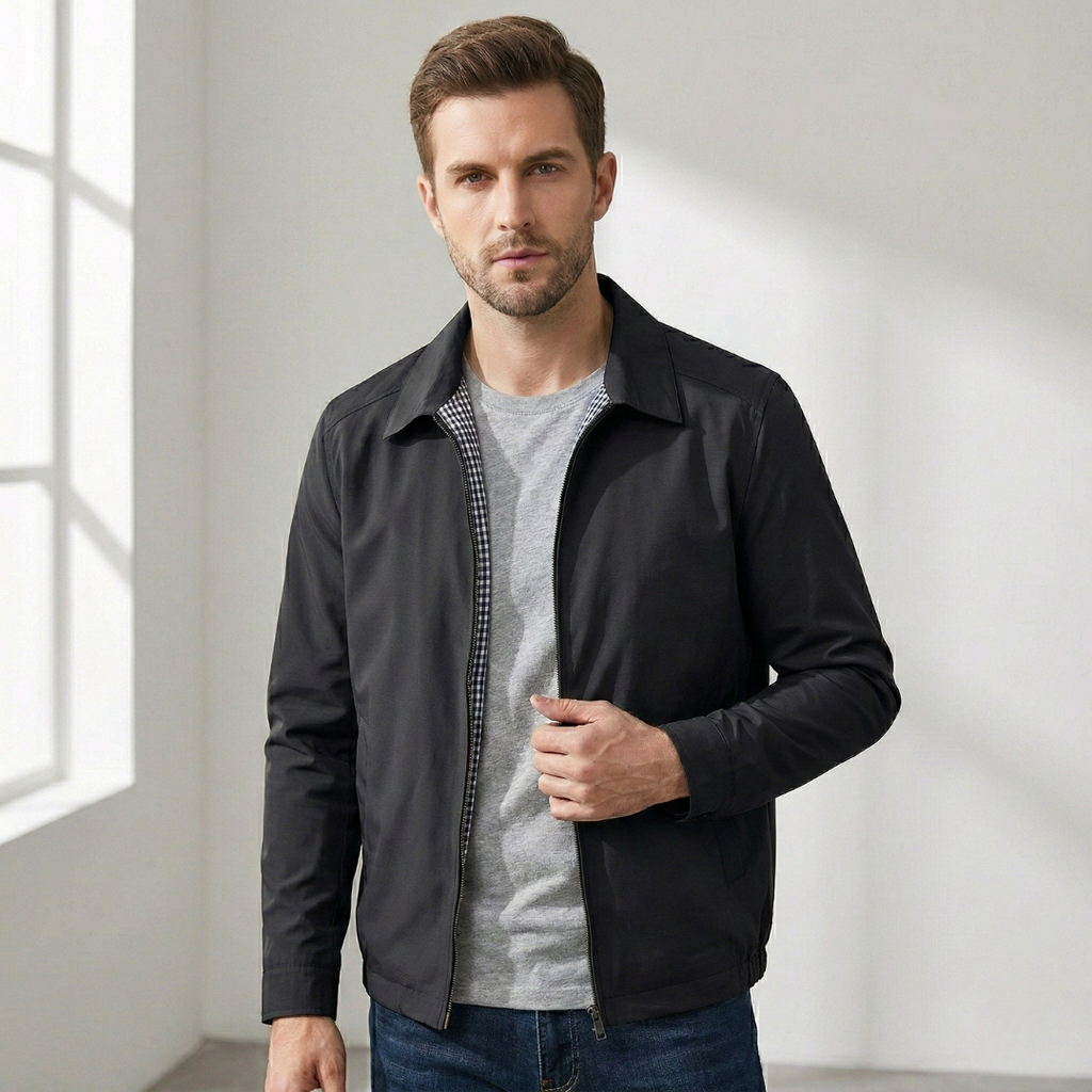 Men’s Classic Zip-Up Jacket with Collar