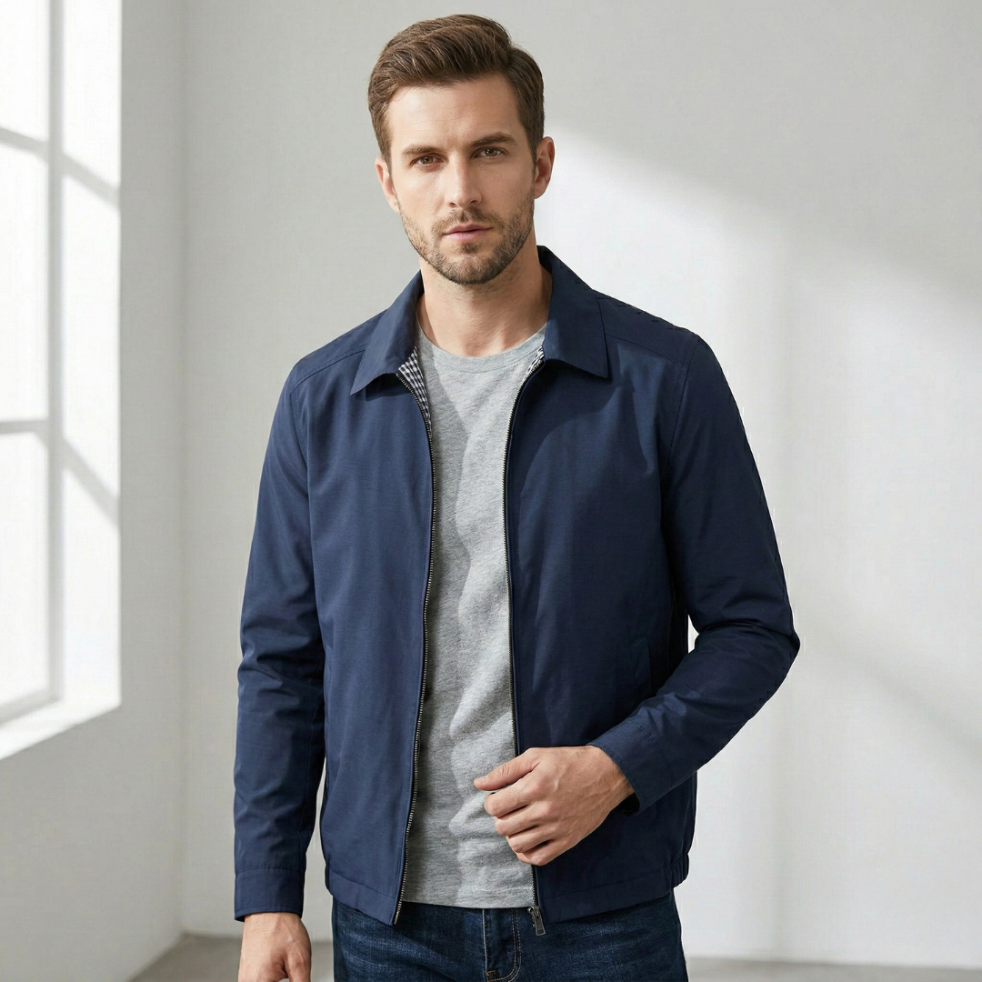 Men’s Classic Zip-Up Jacket with Collar